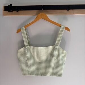 Aritzia Wilfred Cézanne Tank Green Gingham